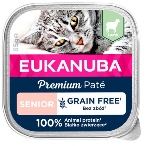 Eukanuba-Senior-Grain-Free-Paté-Cordero-Gato