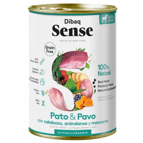 Dibaq-Sense-Adult-Senior-Grain-Free-Pato-y-Pavo-Perro-Latas