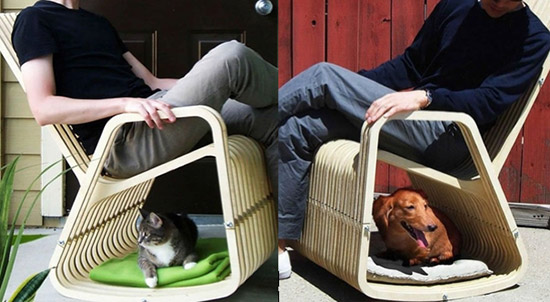 mecedora para personas y mascotas - Compartir muebles con tu mascota