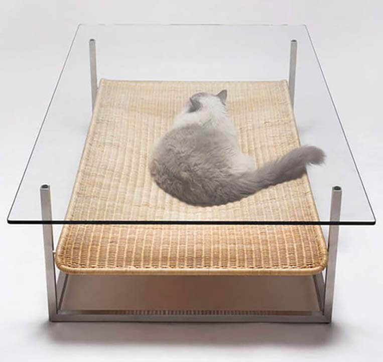 mesa centro gato - Compartir muebles con tu mascota