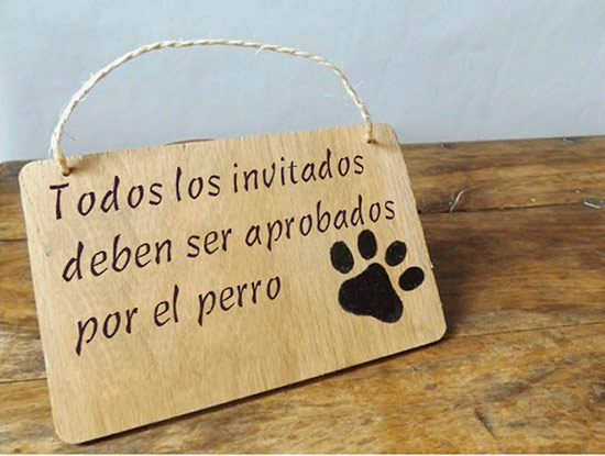 Cartel cuidado con el perro