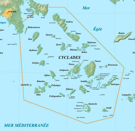 mapa islas cicladas - Trabajo remunerado cuidando gatos